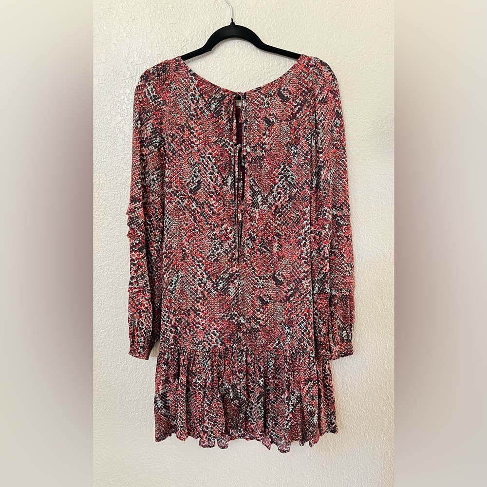 New Nicholas Devan Gathered Snake-Print Crepe Min… - image 7